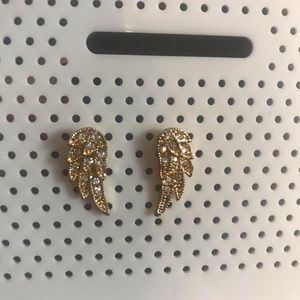 Gold angel wing earrings